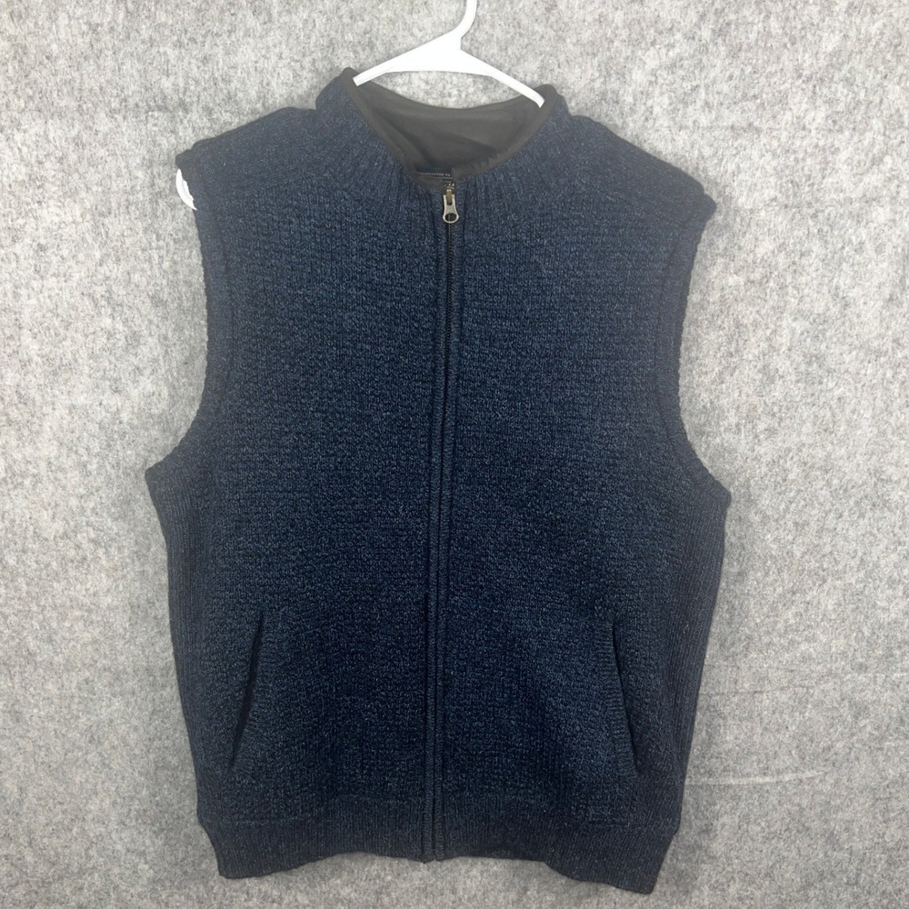 Pendleton Men's Shetland Wool Full Zip Sweater Vest Navy Blue RF362-63630 Medium